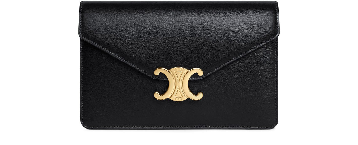 Celine Triomphe Shiny Calfskin Black