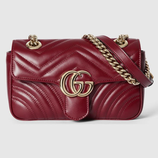 Gucci Quilted Shoulder Bag Mini Burgundy