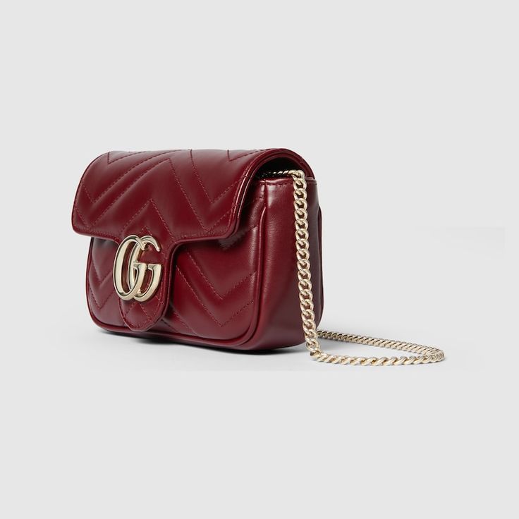 Gucci Quilted Shoulder Bag Mini Burgundy